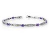 Image 1 : 1.82 ctw Tanzanite & Diamond Bracelet 10k White Gold - REF-36Y6X