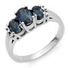 Image 1 : 1.33 ctw Blue Sapphire & Diamond Ring 18k White Gold - REF-40R9K