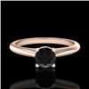 Image 2 : 0.4 ctw Fancy Black Diamond Engagment Art Deco Ring 18k Rose Gold - REF-25F2M