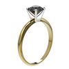 Image 3 : 1 ctw Fancy Black Diamond Solitaire Engagment Ring 10k Yellow Gold - REF-22N3F