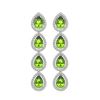 Image 1 : 7.46 ctw Peridot & Diamond Micro Pave Halo Earrings 10k White Gold - REF-153W5H