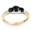 Image 1 : 1.05 ctw VS Black & White Diamond Ring 2-Tone 14k 2-Tone Gold - REF-32H8R