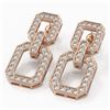 Image 1 : 3.32 ctw Diamond Designer Earrings 18K Rose Gold - REF-241M5G