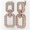 Image 3 : 3.32 ctw Diamond Designer Earrings 18K Rose Gold - REF-241M5G