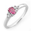 0.44 ctw Pink Sapphire & Diamond Ring 10k White Gold - REF-13R6K