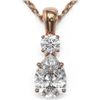 Image 1 : 0.9 ctw Pear Cut Diamond Designer Necklace 18K Rose Gold - REF-139A2N