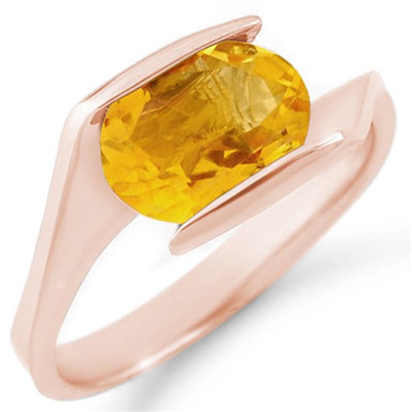 2.0 ctw Citrine Ring 10k Rose Gold - REF-14F2M