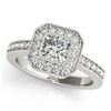 Image 2 : 1.05 ctw Certified VS/SI Cushion Diamond 2pc Set Halo 14k White Gold - REF-128N2F