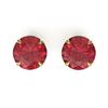 Image 1 : 3 ctw Pink Tourmaline Designer Stud Earrings 18k Yellow Gold - REF-49W3H