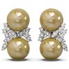Image 2 : 0.96 ctw Diamond & Pearl Earrings 18K White Gold - REF-124K5Y