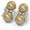 Image 3 : 0.96 ctw Diamond & Pearl Earrings 18K White Gold - REF-124K5Y