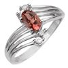 Image 1 : 0.65 ctw Pink Tourmaline & Diamond Ring 10k White Gold - REF-17N2F