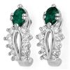 Image 1 : 0.85 ctw Emerald & Diamond Earrings 10k White Gold - REF-23G5W