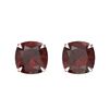Image 1 : 3 ctw Cushion Cut Garnet Designer Stud Earrings 18k White Gold - REF-17Y8X