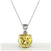 Image 2 : 6 ctw Cushion Cut Citrine Designer Solitaire Necklace 18k White Gold - REF-33A3N