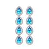 Image 1 : 7.81 ctw Swiss Topaz & Diamond Micro Pave Halo Earrings 10k White Gold - REF-152A8N