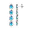 Image 2 : 7.81 ctw Swiss Topaz & Diamond Micro Pave Halo Earrings 10k White Gold - REF-152A8N