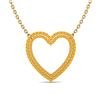 3.50 ctw Yellow Sapphire Heart Halo Designer Necklace 10k Yellow Gold - REF-50F9M