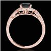 Image 2 : 1.33 ctw Certified VS Black Diamond Solitaire Halo Ring 10k Rose Gold - REF-47Y5X