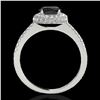 Image 2 : 2.15 ctw Certified VS Black Diamond Solitaire Halo Ring 10k White Gold - REF-45M2G