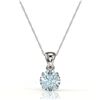 Image 2 : 2 ctw Aquamarine Designer Necklace 18k White Gold - REF-34H3R