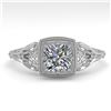 Image 1 : 0.50 ctw Certified VS/SI Cushion Diamond Engagment Ring 18k White Gold - REF-113W8H