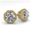 0.50 ctw VS/SI Diamond Stud Solitaire Earrings Art Deco 18k Yellow Gold - REF-53W5H