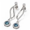 Image 3 : 1.86 ctw Intense Blue Diamond Earrings 18K White Gold - REF-201Y5X