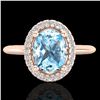2 ctw Sky Blue Topaz & Micro VS/SI Diamond Ring Halo 14k Rose Gold - REF-30K3Y