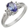Image 1 : 1.10 ctw Tanzanite & Diamond Ring 18k White Gold - REF-27H3R