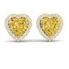 Image 1 : 2 ctw Citrine & Micro Pave VS/SI Diamond EARRRING Heart 14k Yellow Gold - REF-38F2M