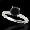 1.4 ctw Certified VS Black Diamond Solitaire Ring 10k White Gold - REF-42F3M