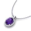 2.50 ctw Amethyst & Micro Pave VS/SI Diamond Necklace 18k White Gold - REF-33H8R