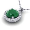 2 ctw Emerald & Halo VS/SI Diamond Micro Pave Necklace 18k White Gold - REF-38F2M