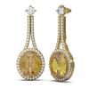 Image 2 : 13.53 ctw Canary Citrine & Diamond Earrings 18K Yellow Gold - REF-224F2M