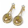 Image 3 : 13.53 ctw Canary Citrine & Diamond Earrings 18K Yellow Gold - REF-224F2M