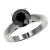 Image 2 : 2 ctw Fancy Black Diamond Solitaire Engagment Ring 10k White Gold - REF-43F2M