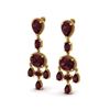 Image 1 : 16 ctw Garnet Earrings Designer Vintage 10k Yellow Gold - REF-44A2N