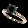 Image 1 : 2.09 ctw Fancy Black Diamond Solitaire Engagment Ring 10k Rose Gold - REF-35K6Y