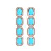 Image 1 : 11.13 ctw Turquoise & Diamond Micro Pave Halo Earrings 10k White Gold - REF-145G6W