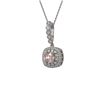 Image 1 : 2.15 ctw Morganite & Diamond Victorian Necklace 14K White Gold - REF-86F8M