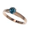 Image 1 : 0.54 ctw Certified Intense Blue Diamond Engagment Ring 10k Rose Gold - REF-41G2W