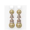 Image 1 : 1.01 ctw Diamond & Pearl Earrings 18K Rose Gold - REF-154N2F