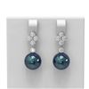 Image 1 : 1.2 ctw Diamond & Pearl Earrings 18K White Gold - REF-131W8H
