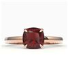 Image 1 : 1.50 ctw Cushion Cut Garnet Designer Engagment Ring 14k Rose Gold - REF-15Y5X