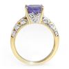Image 2 : 4.33 ctw Tanzanite & Diamond Ring 10k Yellow Gold - REF-114W2H