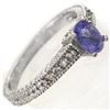 Image 2 : 0.66 ctw Tanzanite & Diamond Ring 18k White Gold - REF-36K6Y