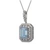 12.5 ctw Sky Topaz & Diamond Victorian Necklace 14K White Gold - REF-199W3H