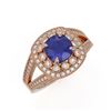 2.69 ctw Certified Sapphire & Diamond Victorian Ring 14K Rose Gold - REF-99A3N