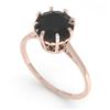 Image 2 : 2.0 ctw Black Diamond Solitaire Vintage Ring 14k Rose Gold - REF-50H4R